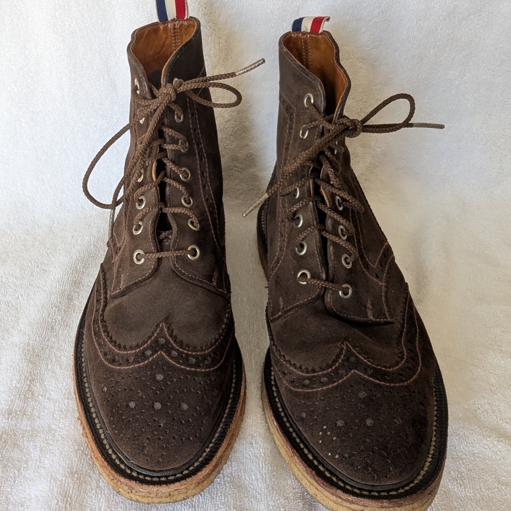 Thom Browne Suede Brogue High-Top Boots